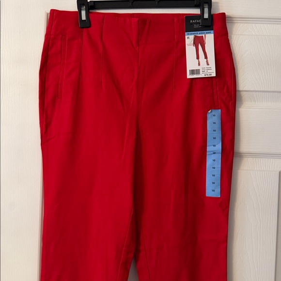 RAFAELLA Red Straight-Leg Pants size 10 brand new inseam 28” waist 32” elastic - Picture 2 of 10